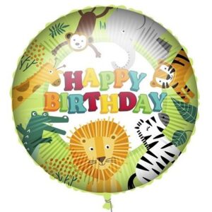 Balónek fóliový Happy Birthday Zoo 46 cm
