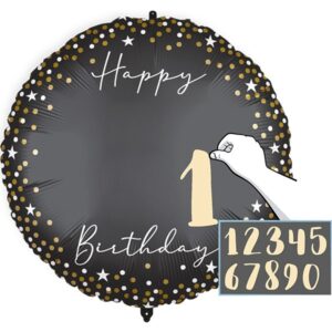 Balónek fóliový černý HB personalizovaný 46 cm