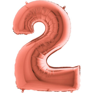 Balónek fóliový číslo 2 růžové zlato 102 cm