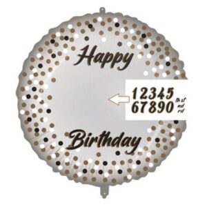 Balónek fóliový pro personifikaci se samolepicími číslicemi Puntíky kulaté 46 cm