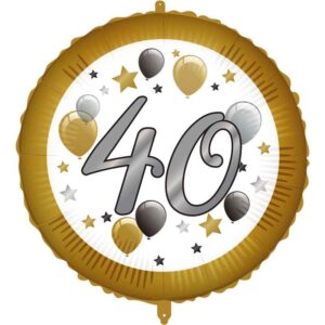 Balónek fóliový s balónky "40" 46 cm