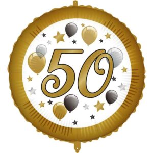 Balónek fóliový s balónky "50" 46 cm