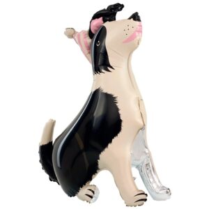 Balónek fóliový stojací Border kolie s čepicí 76x92cm