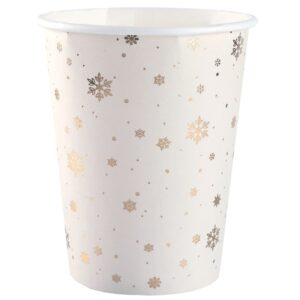 Kelímky papírové slonová kost se zlatými vločkami 270ml 10ks