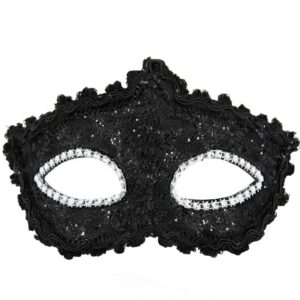 Maska karnevalová černá třpytivá