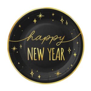 Talířky papírové HNY černo-zlaté 18cm 6ks