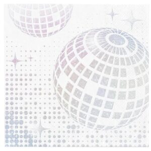 Ubrousky Disco koule stříbrno-bílé 33x33cm 10ks