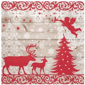 Ubrousky papírové Sob a anděl červené 20 ks