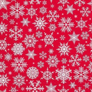 Ubrousky papírové červené se sněhovými vločkami 33x33 cm 20 ks