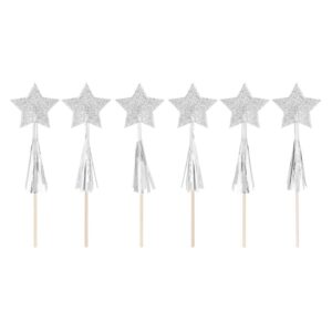 Zápichy stříbrné hvězdičky 6 ks