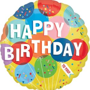 Balónek HB žlutý s balónky 46 cm