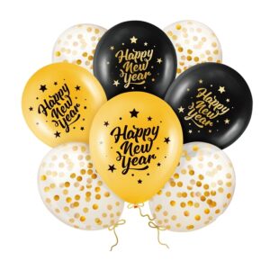 Balónky latexové HNY černo-zlaté 30cm 8ks