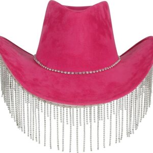 Klobouk kovbojský růžový s kamínky