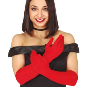 Rukavice červené dlouhé 42 cm