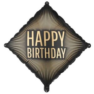 Balónek fóliový černo-zlatý HB 46x46 cm