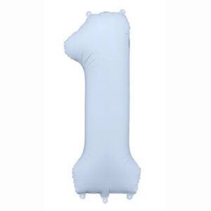 Balónek fóliový číslo 1 mlhavě modrá 86 cm