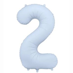 Balónek fóliový číslo 2 mlhavě modrá 86 cm