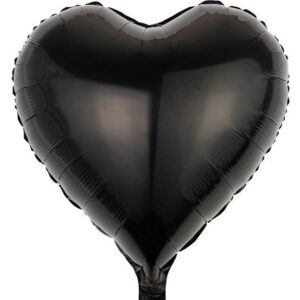 Balónek fóliový srdce černé 45cm