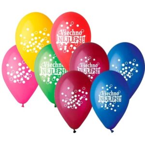 Balónky latexové VŠECHNO NEJLEPŠÍ 5ks 30cm