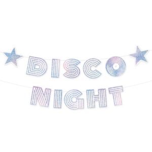 Banner Disco Night stříbrný 182x16 cm