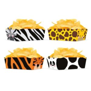 Krabičky na chipsy Zvířátka ze ZOO 15 x 6 cm 4 ks