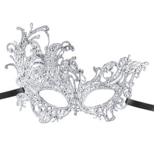 Maska benátská stříbrná