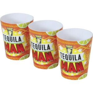 Panáky plastové Tequila Man žluté 3 ks