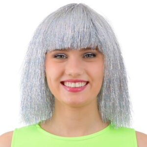 Paruka fóliové stříbrné vlasy