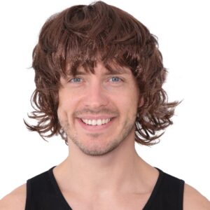 Paruka krátké vlnité hnědé vlasy