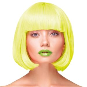 Paruka rovné krátké neonově žluté vlasy