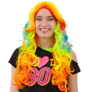 Paruka s dlouhými barevnými vlasy