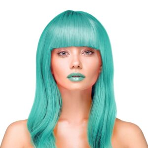 Paruka tyrkysové dlouhé rovné vlasy