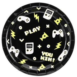 Talíře papírové Gamepad 23 cm 6 ks