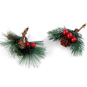 Vánoční umělá větvička na drátku 3 ks