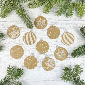 Visačky dárkové Baňky kraftové 10 ks