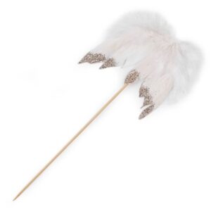 Zápich křídla s glitry bílá