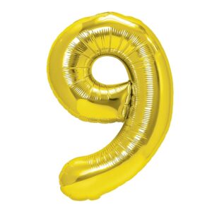 Balónek číslo zlaté 9 foliové 70 cm