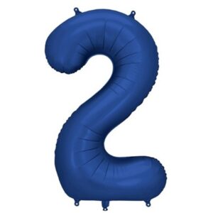 Balónek fóliový tmavě modré číslo "2" 86 cm