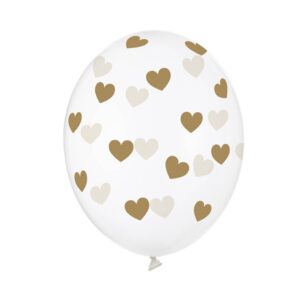 Balónek s potiskem transparent Srdce zlaté 1 ks