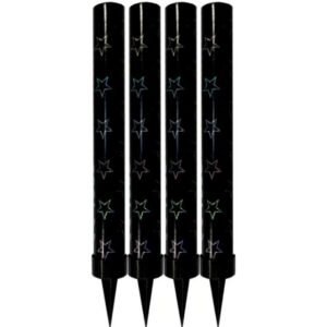 Fontánky dortové černé s hvězdičkami 12 cm 4 ks