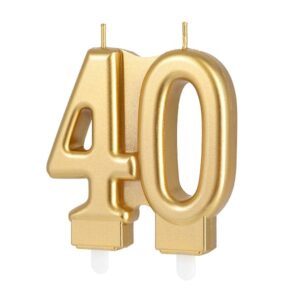 Svíčka narozeninová "40" zlatá 8 cm