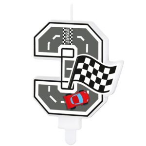 Svíčka závodní auto č. "3" 7 cm