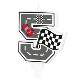 Svíčka závodní auto č. "5" 7 cm