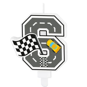 Svíčka závodní auto č. "6" 7 cm