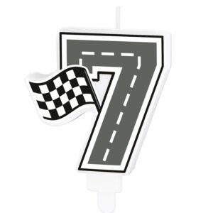 Svíčka závodní auto č. "7" 7 cm