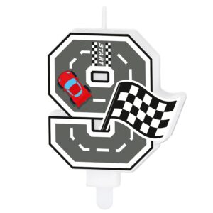 Svíčka závodní auto č. "9" 7 cm