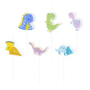 Svíčky Dinosauři barevní 6 ks