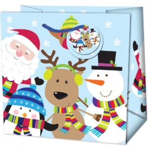 Taška dárková čtvercová Vánoční postavičky 15 x 14