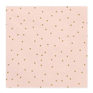 Ubrousky růžové se zlatými puntíky 33x33