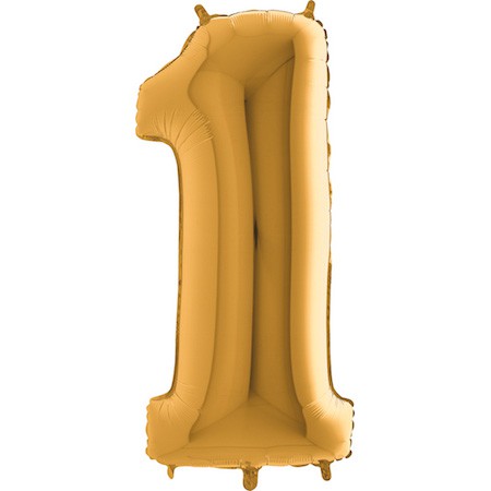 Balónek fóliový číslice zlatá 1 102 cm